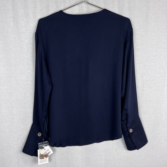 NWT Something Navy Top Bailey Blouse Classic Scandi Minimalist Chic Parisian - Picture 5 of 8